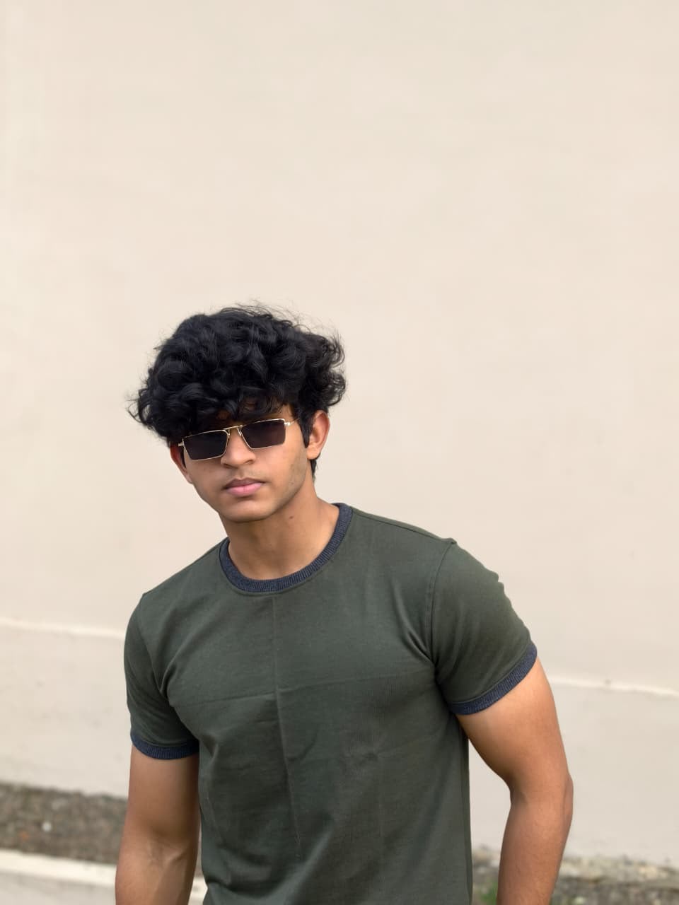 RINGER TEES - MILITARY GREEN/CHARCOAL GREY