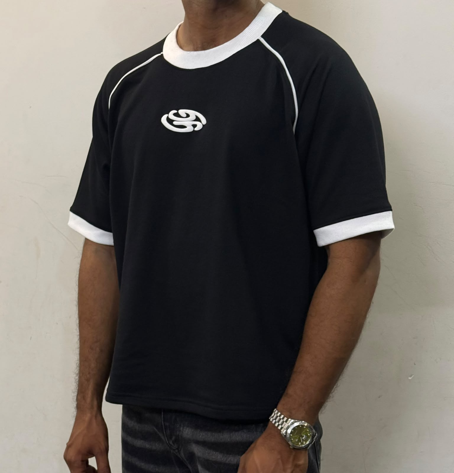 RAGLAN RINGER TEES - BLACK